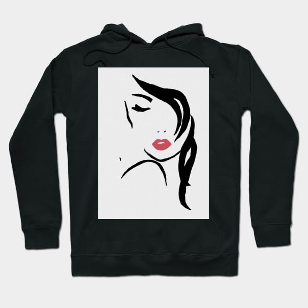 Girl Face Hoodie by algill